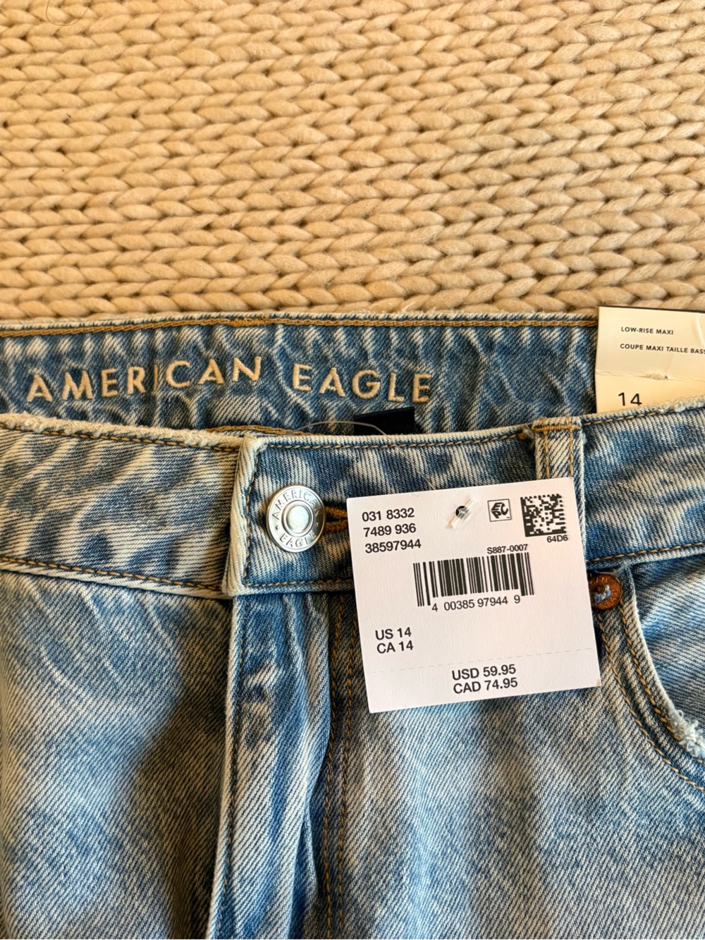 American Eagle Outfitters Light Wash Blue Maxi Skirt